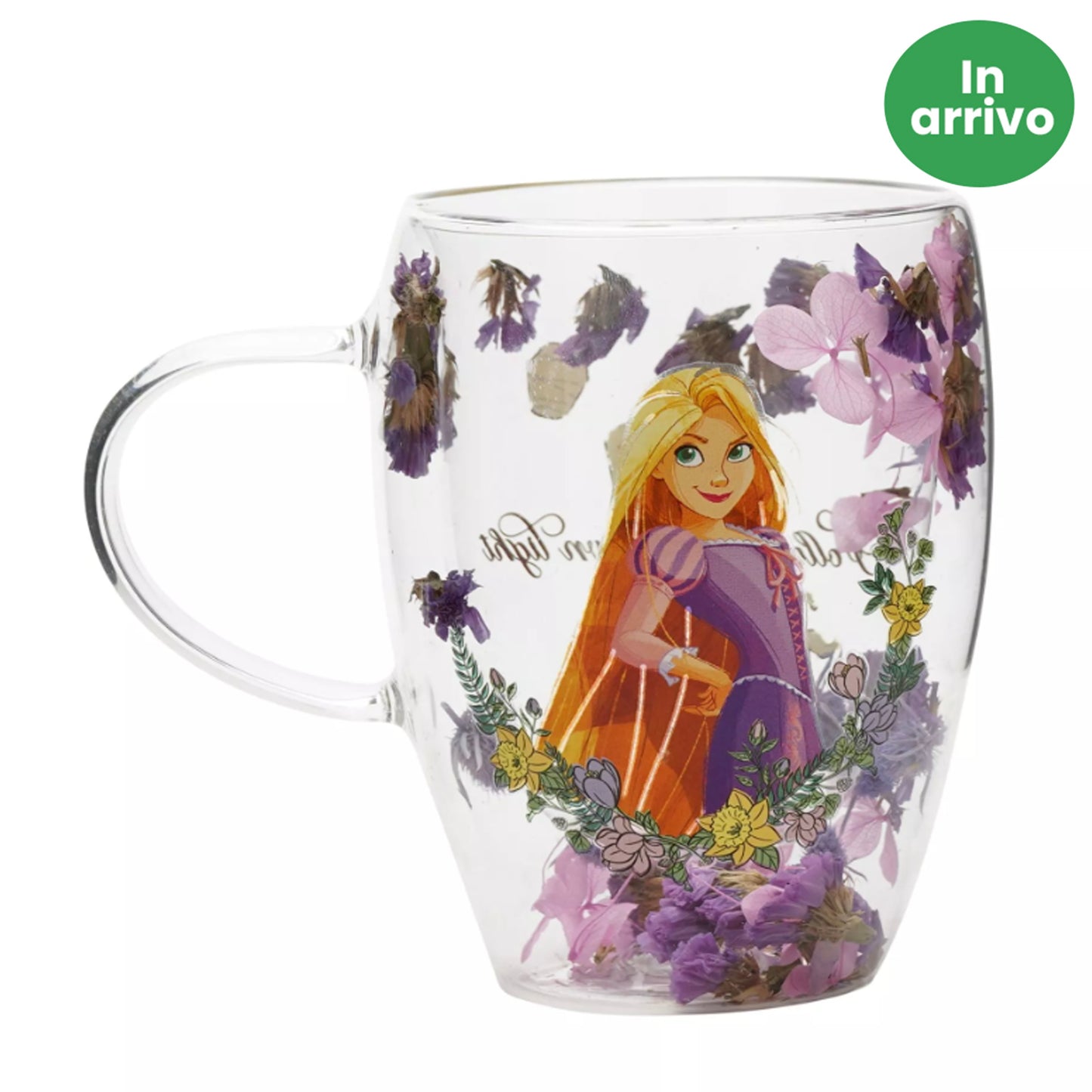 Disney: Rapunzel - Tazza vetro con fiori essiccati