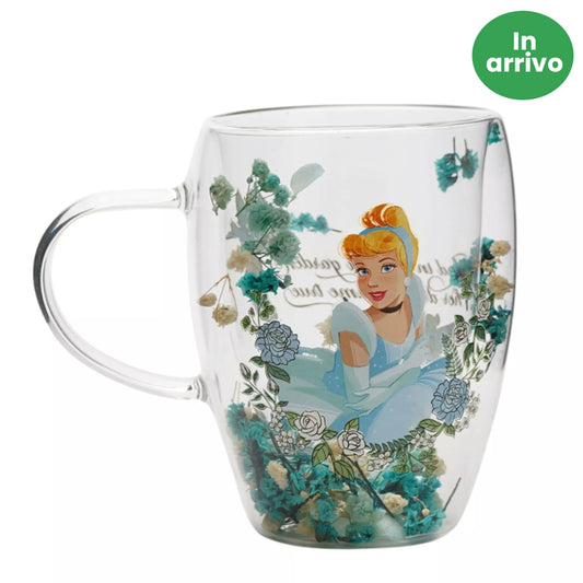 Disney: Cenerentola - Tazza vetro con fiori essiccati