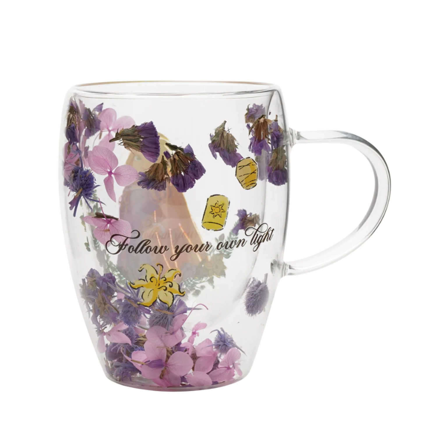 Disney: Rapunzel - Tazza vetro con fiori essiccati