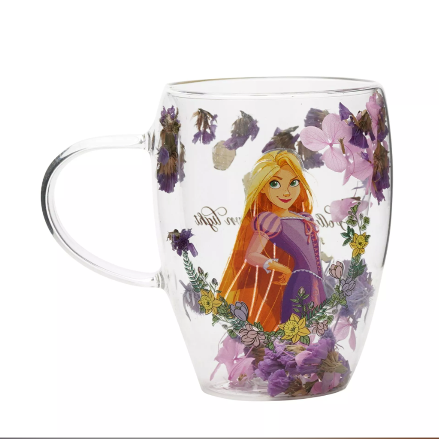 Disney: Rapunzel - Tazza vetro con fiori essiccati