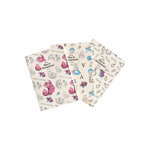 Disney: Alice nel Paese delle Meraviglie - Mini Notebook A6 (3 pezzi)