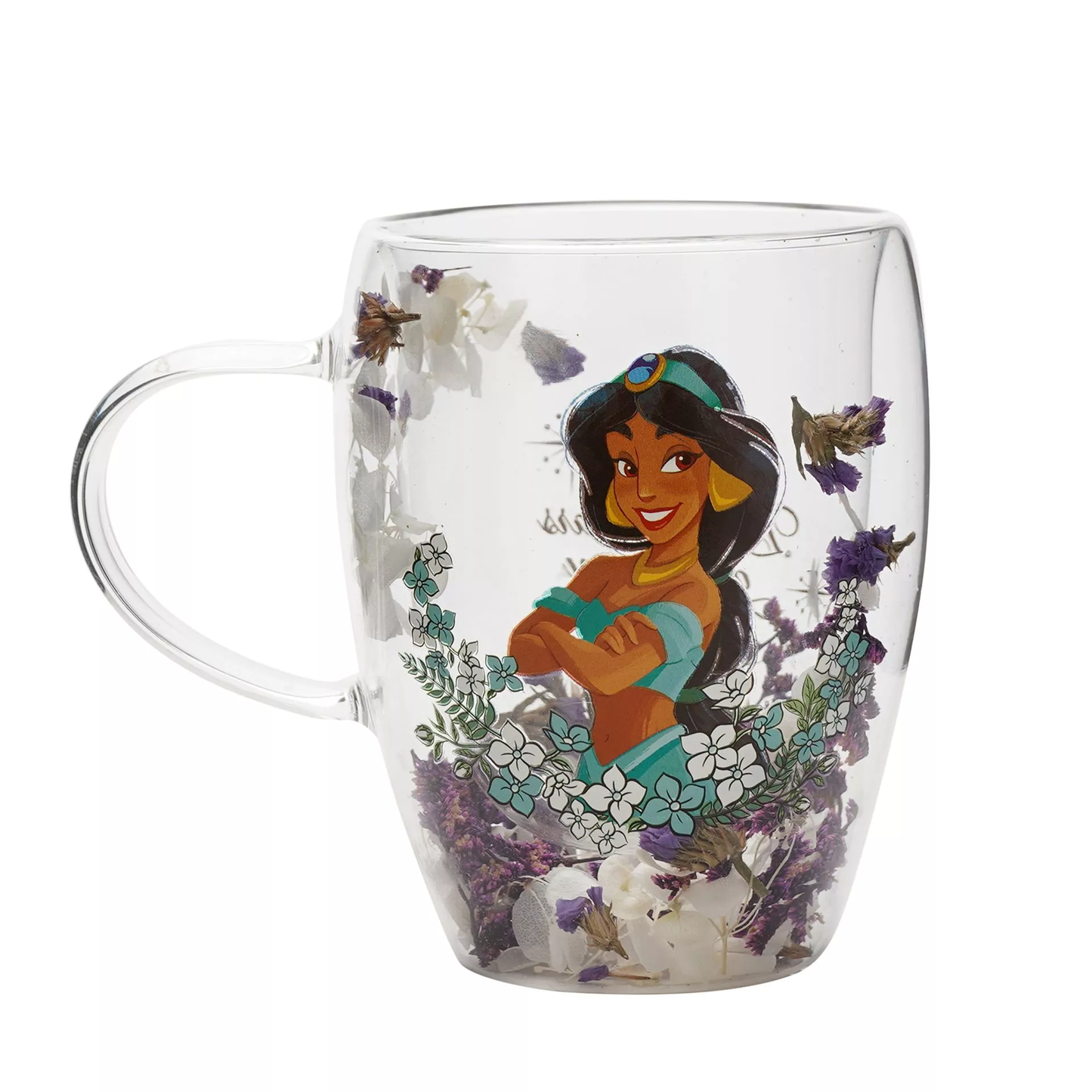 Disney: Jasmine - Tazza vetro con fiori essiccati