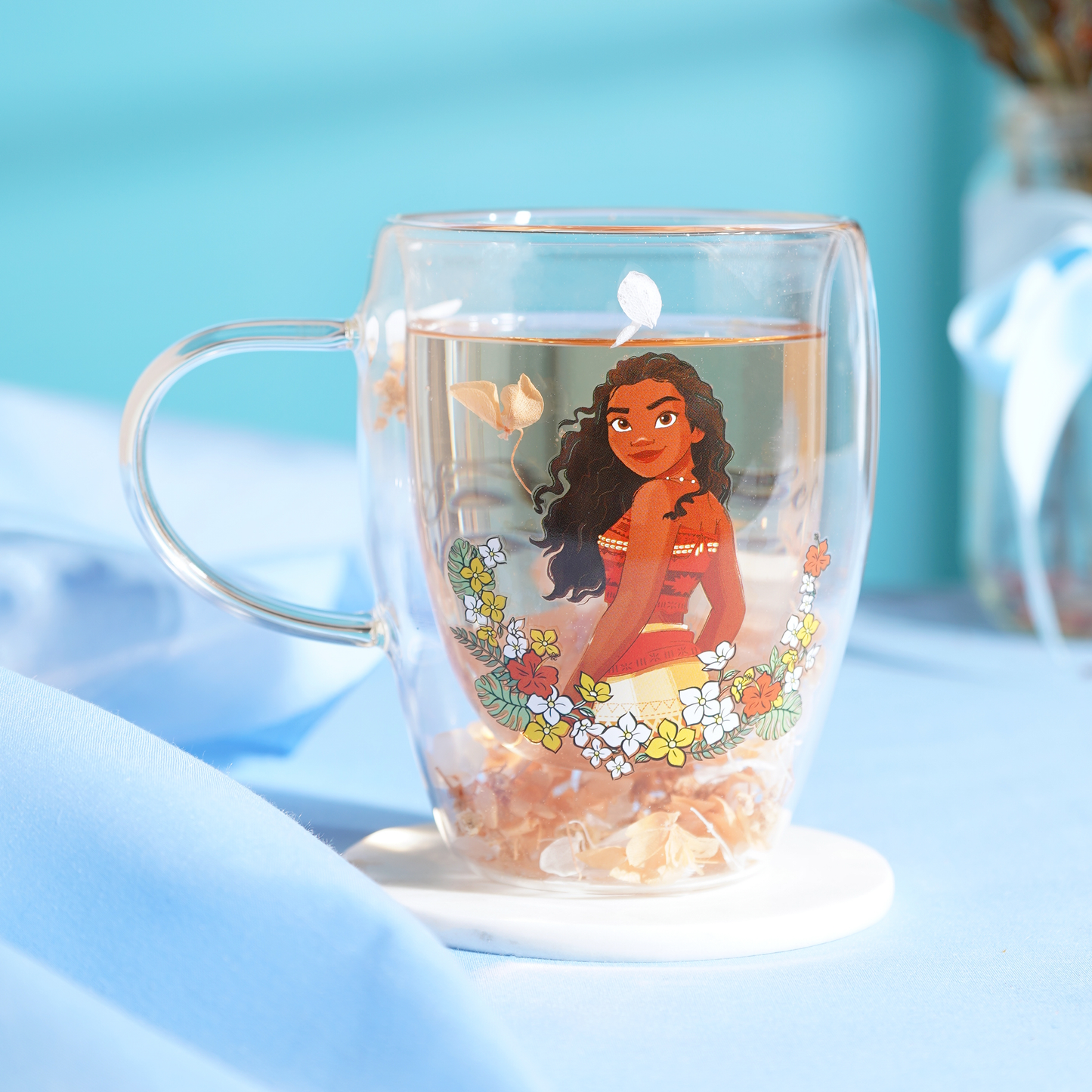 Disney: Moana - Tazza vetro con fiori essiccati