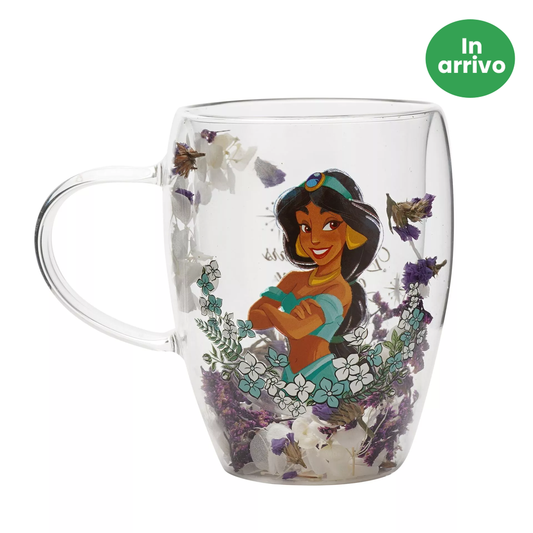 Disney: Jasmine - Tazza vetro con fiori essiccati