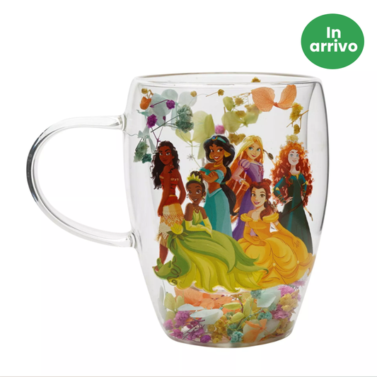 Disney: Principesse - Tazza vetro con fiori essiccati