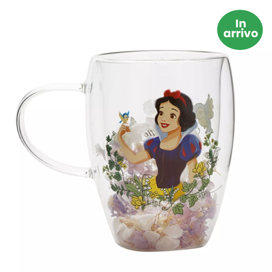 Disney: Biancaneve - Tazza vetro con fiori essiccati