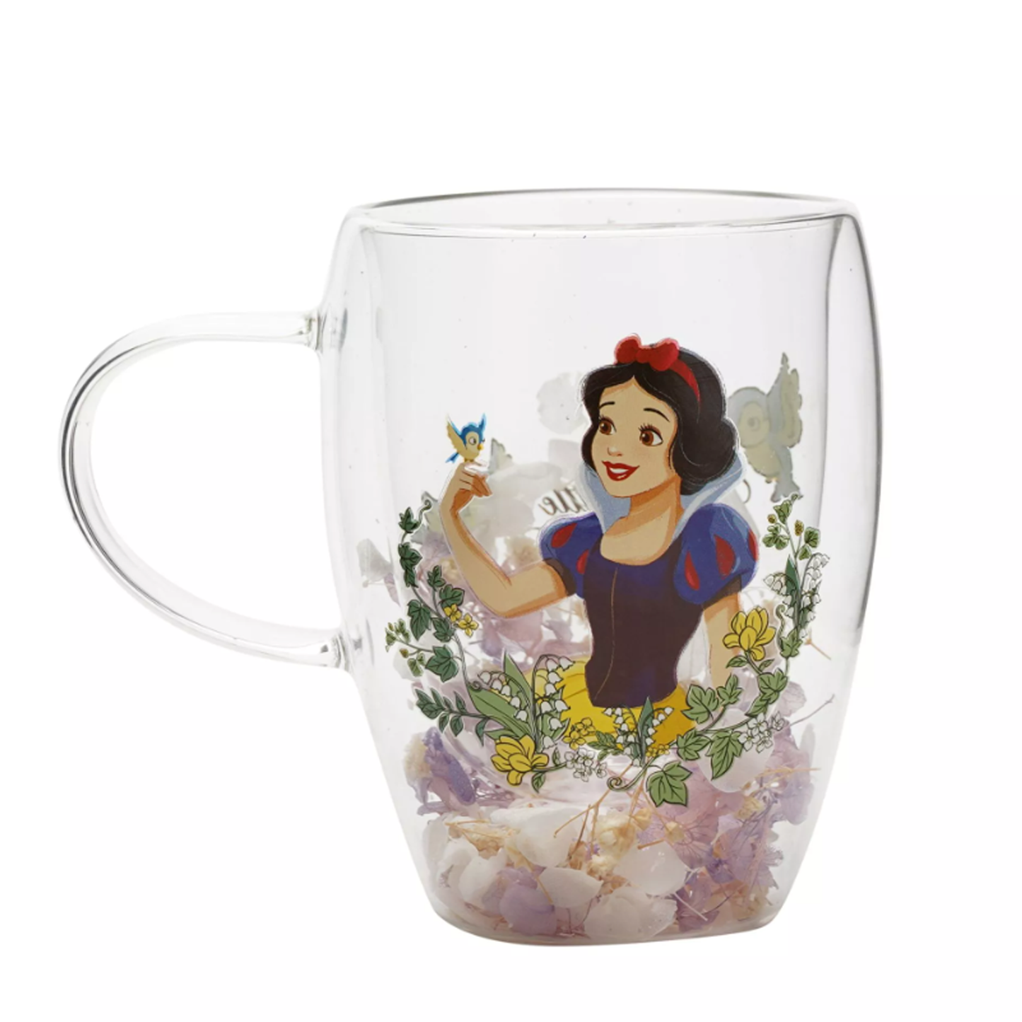 Disney: Biancaneve - Tazza vetro con fiori essiccati