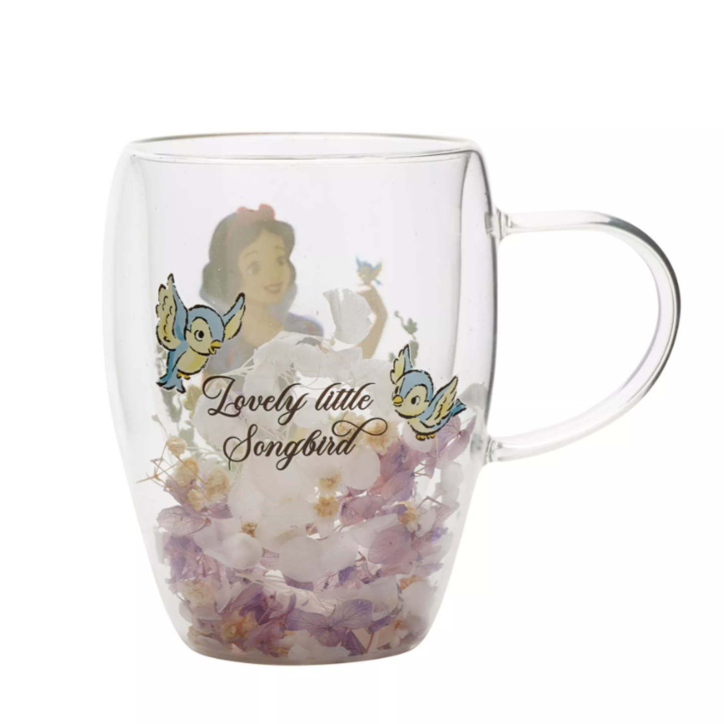 Disney: Biancaneve - Tazza vetro con fiori essiccati