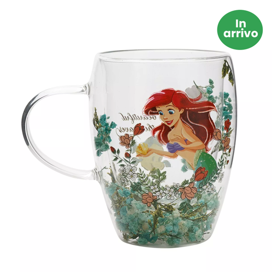 Disney: Ariel - Tazza vetro con fiori essiccati