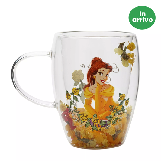 Disney: Belle - Tazza vetro con fiori essiccati