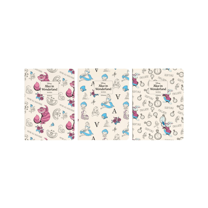 Disney: Alice nel Paese delle Meraviglie - Mini Notebook A6 (3 pezzi)
