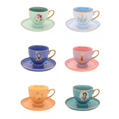 Disney: Set - Tazzine Principesse con piattino (6 pezzi)