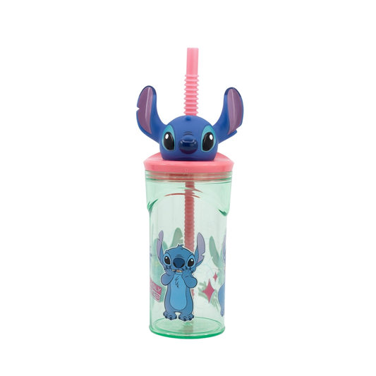 Disney: Stitch - Bicchiere vetro con cannuccia